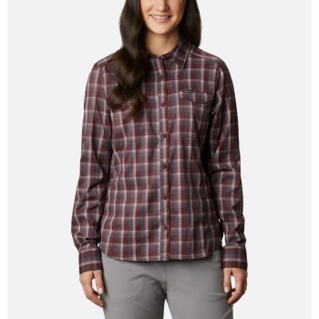 Columbia Overhemd Dames, Silver Ridge Lite Plaid Long Sleeve Bordeaux, 34FJPQNIM